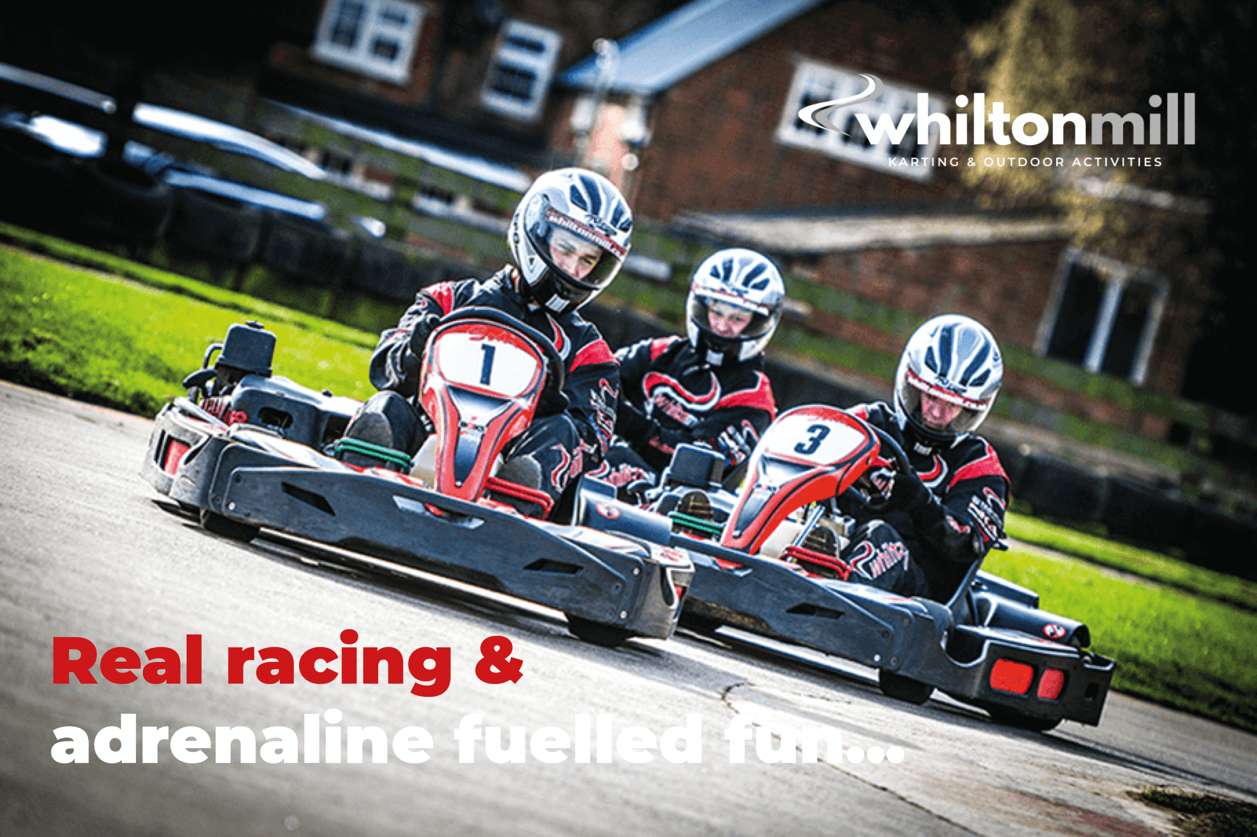 Arrive and drive karting for adults on the Mill Circuit